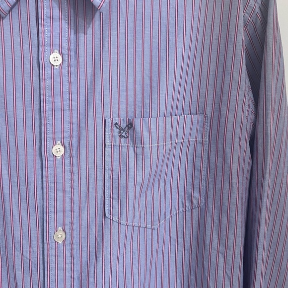 American Eagle Outfitters Purple Casual Button Down Shirt - Picture 4 of 9